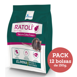 RATOLÍ RATICIDA CEBO FRESCO PACK 12 BOLSAS 150GR.